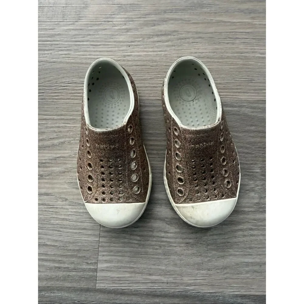 Native 6 Toddler Girl Glitter Jefferson Slip On Sneaker Shoes
